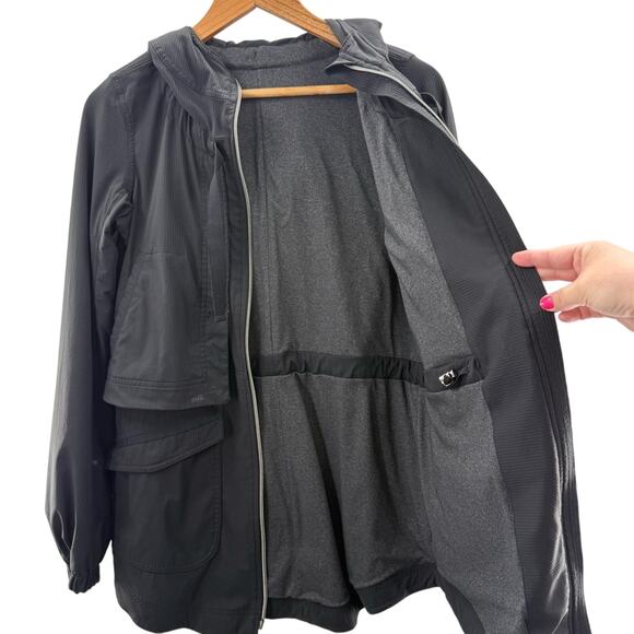Lululemon Yogi Anorak Jacket Full Zip Hooded Sporty Black Activewear Size 4 - Picture 12 of 16